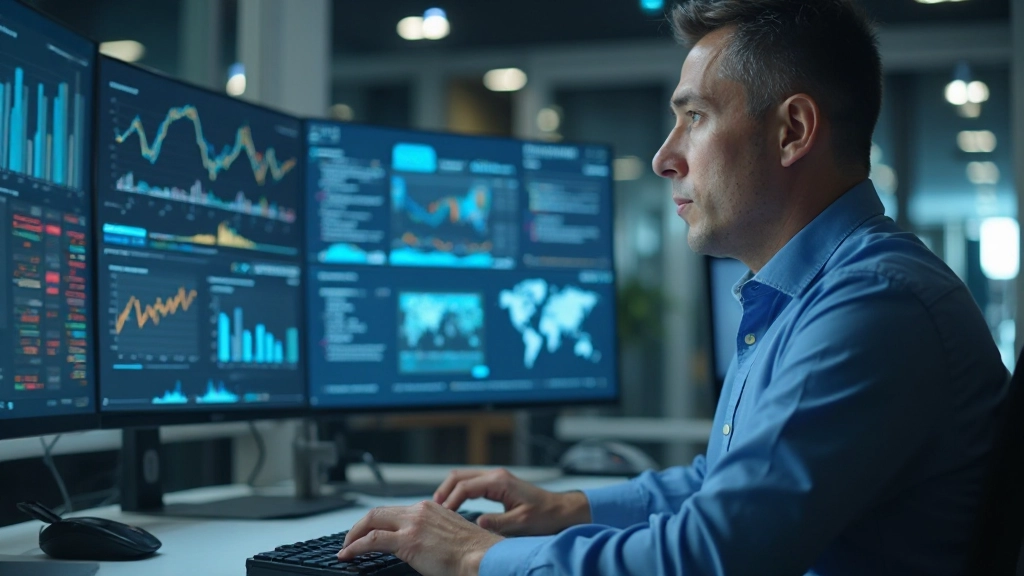 Профессиональное фото человека, анализирующего финансовые прогнозы на компьютере