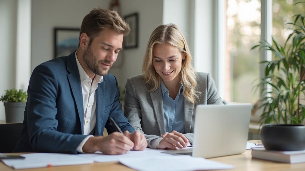 Родители планируют будущее образования детей, рассматривая финансовые документы и ноутбук с графиками прогнозирования