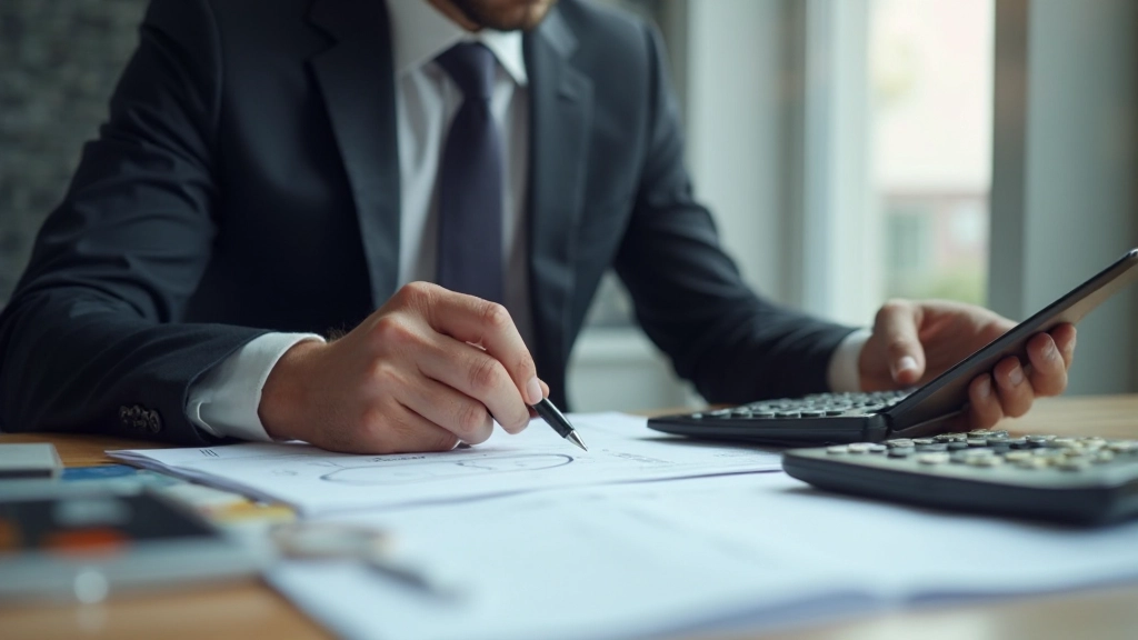 Финансовые документы и графики инвестиционных портфелей разложены на столе, показывая различные инструменты накопления