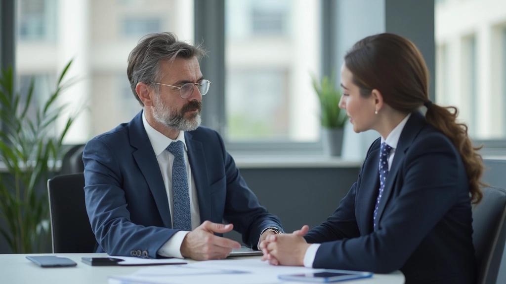 Специалист по финансовому планированию проводит консультацию с клиентом, обсуждая детали долгосрочного финансового плана