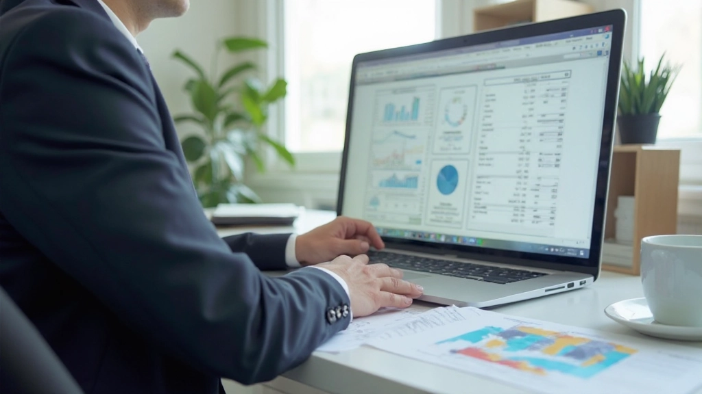 Финансовый аналитик работает с электронной таблицей с данными о доходах, расходах и прогнозами на несколько лет