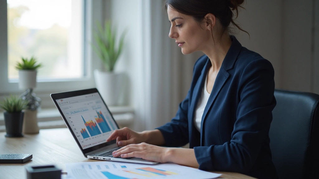 Профессиональная аналитика финансовых данных на экране компьютера в современном офисе