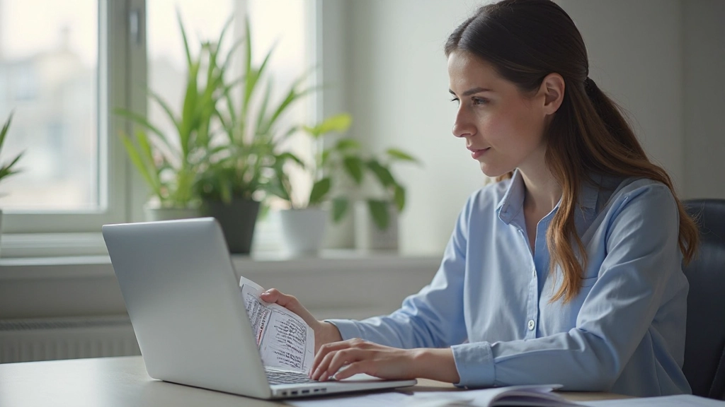 Человек анализирует финансовые данные и графики на компьютере, составляет бюджет